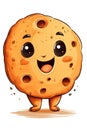Illustration cute cartoon cookies with smiling expression. Cookies mascot design