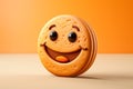 Illustration cute cartoon cookies with smiling expression. Cookies mascot design