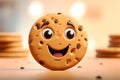 Illustration cute cartoon cookies with smiling expression. Cookies mascot design