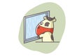 Illustration of cute cartoon cow Royalty Free Stock Photo