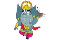 Illustration Of Cute Cartoon Ganesha