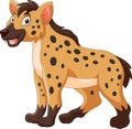 A cute cartoon hyena is standing