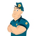 Illustration of a cute cartoon policeman Royalty Free Stock Photo