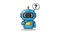 Cute Robot Question Mark Cartoon Character AI Technology Royalty Free Stock Photo
