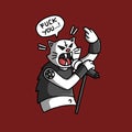 illustration of a cute cat singing rock or metal music