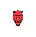Illustration of cute character red monster Royalty Free Stock Photo