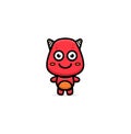 Illustration of cute character red monster Royalty Free Stock Photo