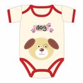 Illustration of cute clothes for newborn with dog