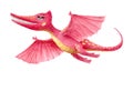 flying dinosaur watercolor pterodactyl isolated on a white background Royalty Free Stock Photo