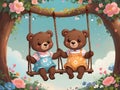 A cute couple bear