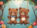 A cute couple bear