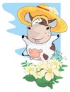 Illustration of a Cute Cow. Cartoon Character Royalty Free Stock Photo