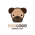 Illustration of cute dog logo on white background