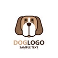 Illustration of cute dog logo on white background