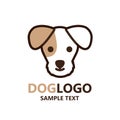 Illustration of cute dog logo on white background