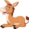 Cute donkey cartoon a sitting Royalty Free Stock Photo