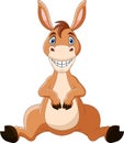 Cute donkey cartoon a sitting Royalty Free Stock Photo
