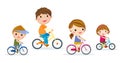 Four children biking