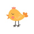 Cute funny farm animal for kids. Nursery print cartoon yellow little chick. Royalty Free Stock Photo