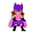 Illustration cute girl in the costume of a superhero.