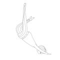 Illustration of a cute girl doing aerial yoga. flying yoga