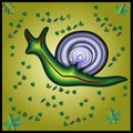 It is the illustration of cute gn snail whic is looking so beautiful