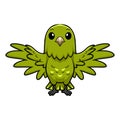 Cute green canary cartoon flying Royalty Free Stock Photo