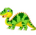 Cute green dinosaur cartoon on white background Royalty Free Stock Photo
