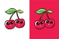 Illustration of a cute happy Cherries.