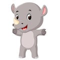 Cute happy rhino cartoon Royalty Free Stock Photo