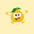 Illustration of cute happy ugli fruit mascot recommends something with big smile Royalty Free Stock Photo