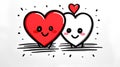 Illustration of cute hearts. Celebrating Valentine's Day. The symbol of lovers.