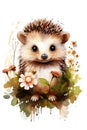 illustration cute hedgehog Royalty Free Stock Photo