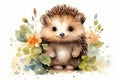 illustration cute hedgehog Royalty Free Stock Photo