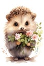 illustration cute hedgehog Royalty Free Stock Photo