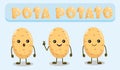 Illustration of cute and kawaii potato characters