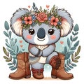 Cute koala Bear in boots Royalty Free Stock Photo