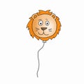 illustration of a cute lion character balloon