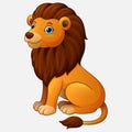 Cute lion sitting cartoon isolated on white background Royalty Free Stock Photo