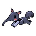 Cute little anteater cartoon running