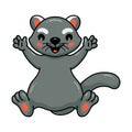 Cute little bearcat cartoon raising hands