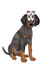 Dobermann puppy comic-style