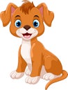 Illustration of cute little dog smile cartoon