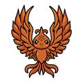 Cute little phoenix cartoon flying Royalty Free Stock Photo