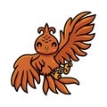 Cute little phoenix cartoon flying Royalty Free Stock Photo