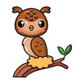 Cute little phoenix cartoon sitting on nest Royalty Free Stock Photo