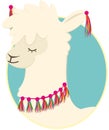 Vector illustration of a cute llama Royalty Free Stock Photo