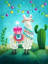 Cute llama Royalty Free Stock Photo