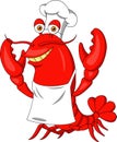 Cute lobster chef cartoon Royalty Free Stock Photo