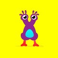 Illustration of a cute, lovely monster character. Vector. Mascot for the company. Abstract creature. Character is isolated on a ye